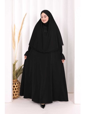 Bym Fashion Dantel Detay Sufleli Elbise 6061 Siyah