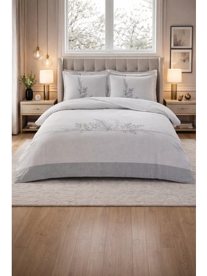 Özdilek Helecho Çift Kişilik Lastikli Çarşaf Nevresim Takımı - Gri