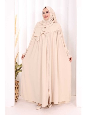 Bym Fashion Biritli Ferace Şal Hediye ! 7056 Taş