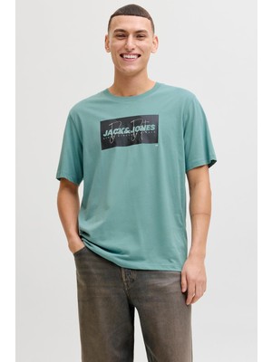 Jack & Jones Jjcole Print Erkek Tişört Bisiklet Yaka Kısa Kollu