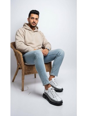 Voyager 6900 Beyaz Erkek Deri Günlük Sneaker
