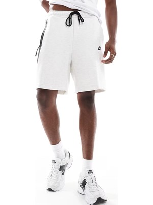 Nike Sportswear Tech Fleece Shorts Günlük Pamuklu Spor Şort Beyaz Melanj