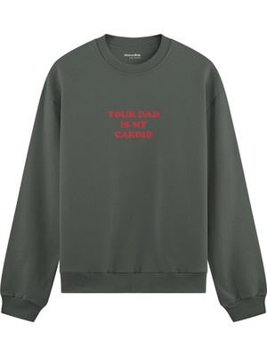 The Lucid Lab Your Dad Is My Cardio Oversize Sweatshirt - Antrasit