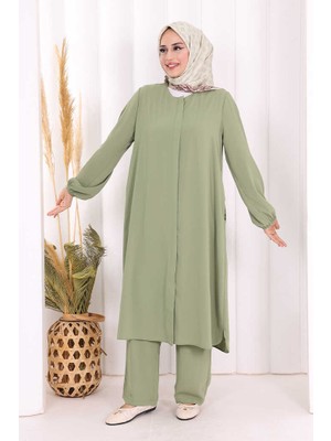 Bym Fashion Hac Umre Tunik Pantolon Takım 8006 Yeşil