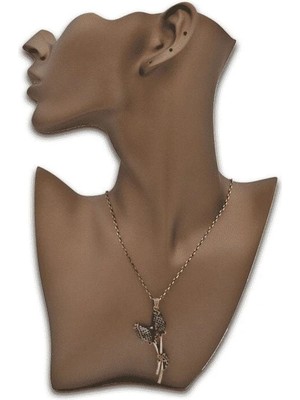 Stoneage F04207 Zümrüt Taslı Ikili Gül Goncası Kolye