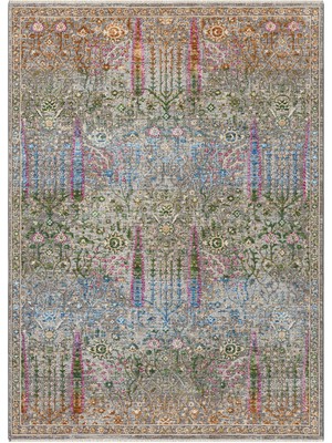 Seyran Monde 801 Çok Renkli Antialerjik Polyester Makine Halısı – %100 Pamuk Taban, Düz Saçak