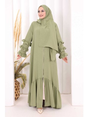 Bym Fashion Hac Umre Ferace Şal Hediye   70018 Yağ Yeşili