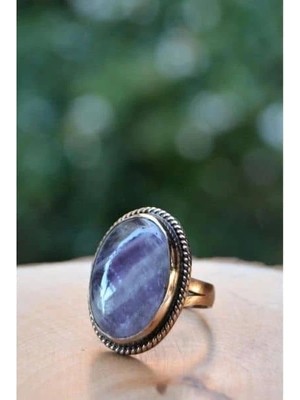 Stoneage F02650 Ametist Doğal Taslı El Yapımı Yüzük