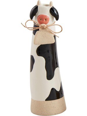 Velora Mud Pie Çiftlik Kök Vazo, Inek, 23,2 cm x 5,7 cm