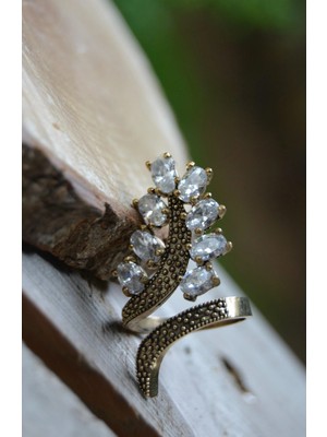 Stoneage Zirkon Taşlı Ayarlanabilir Yaprak Kadın Yüzük