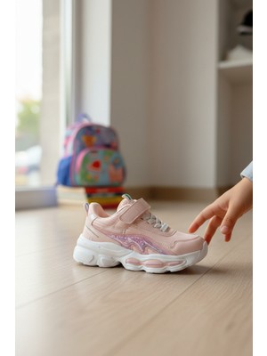 Enoch Dalgalı Panel Desenli ve Cırtlı Çocuk Ayakkabı