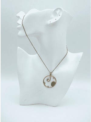 Stoneage F04428 Malahıt Taslı Özel Tasarım Kolye