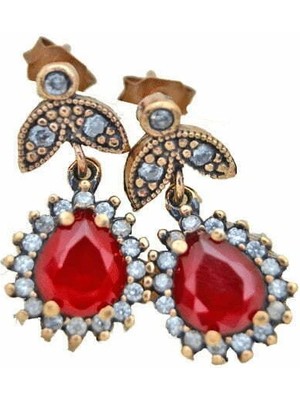 Stoneage F04152 Elmas Montür Yakut ve Zirkon Küpe