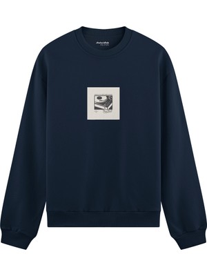 The Lucid Lab Vinyl Dreams Oversize Sweatshirt - Lacivert