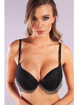 Çamaşır Kenti Golshan Galiana Heavy Push Up Bra, Siyah Konforlu ve Şık Sütyen, Strapless