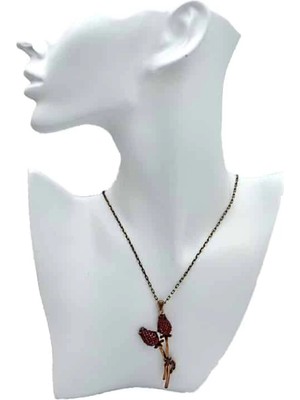 Stoneage F04206 Yakut Taşlı Ikili Gonca Kolye