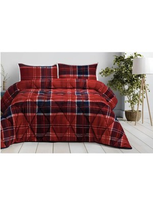 Merinos Kırmızı Çift Kişilik Comforter Yorgan Set