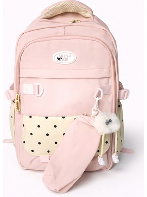  Ecrou Pembe Okul Sırt Çantası ve Kalem Kutu Set