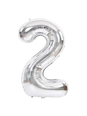 Velora 2 Rakam Folyo Gümüş Balon Küçük 35 cm