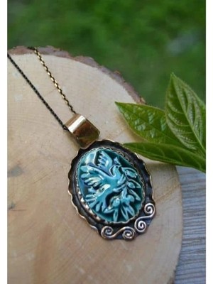 Stoneage Özel Tasarım El Yapımı Çini Bayan Kolye