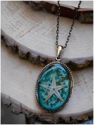 Stoneage Gerçek Gerçek Deniz Yıldızı El Yapımı Bayan Kolye