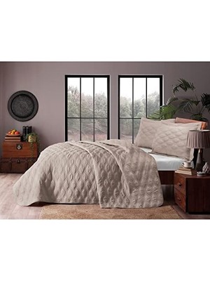 Velora Marissa KAPITONELI%100 Polyester Yatak Örtüsü Seti, Gri, Tek Kişilik