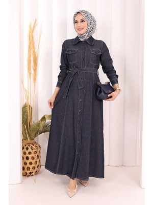 Bym Fashion Kot Elbise 7061 Lacivert