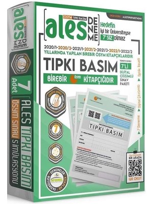 Velora 2024 Ales Ösym Tıpkı Basım Çıkmış Soru Kitapçıkları Türkiye Geneli Dijital Çözümlü 6lı Deneme Paketi