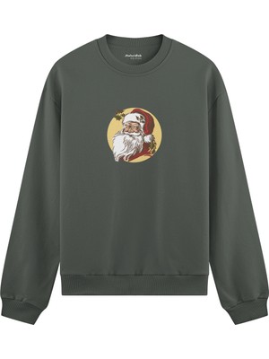 The Lucid Lab Vintage Santa Portrait Oversize Sweatshirt - Antrasit
