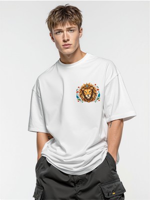 Tasarım Tişört Aslan Oversize Unisex