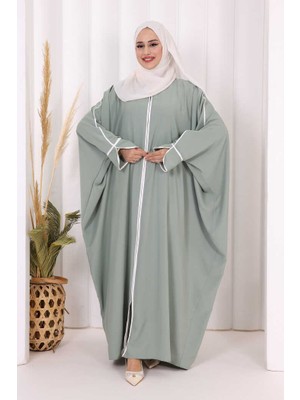 Bym Fashion Fermuarlı Yarasakol Ferace 6002 Mint