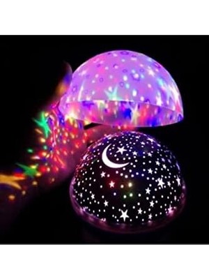 Velora Pembe Star Yıldız Yansıtmalı Gece Lambası Projeksiyon Çocuk Odası Lamba