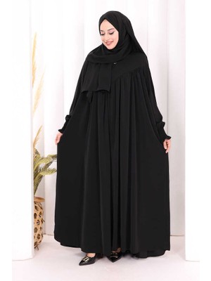 Bym Fashion Biritli Ferace Şal Hediye ! 7056 Siyah