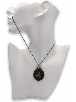 Stoneage F04415 Edep Ya Hu Yazılı Ebrulu Kolye