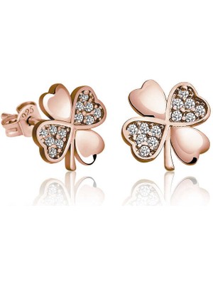 Tienda Elegante Gümüş Yonca Kadın Küpe