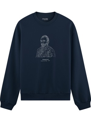 The Lucid Lab Vincent Van Gogh Autoportrait 1887 Oversize Sweatshirt - Lacivert