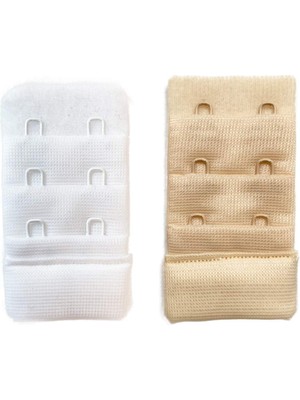 Royaleks 2 Adet Agraf Sütyen Uzatma Kopçası 3 Sıra / 2 Kanca Beyaz Ten