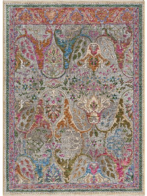 Seyran Monde 800 Çok Renkli Antialerjik Polyester Makine Halısı – %100 Pamuk Taban, Düz Saçak