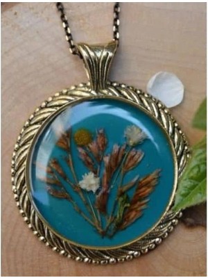 Stoneage Gerçek Çiçek El Yapımı Bayan Yaşayan Kolye