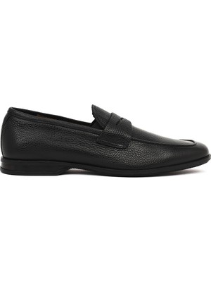 Derimod Erkek Siyah Deri Klasik Loafer 26SFD6028FT
