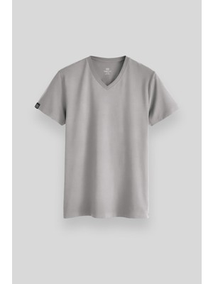 Tommy Life Taş Basic Kısa Kol Standart Kalıp V Yaka Erkek T-Shirt - 87912