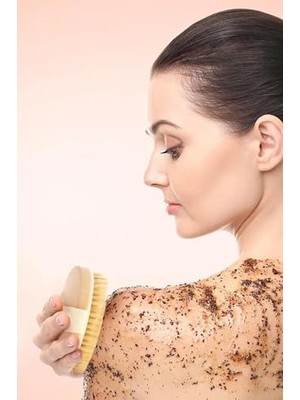 Velora Doğal At Kılı Organik Banyo Fırçası Doğal At Kılı Selülit Fırçası Selülit Giderici Masaj Aleti Banyo Vucüt Fırça Peeling Aleti