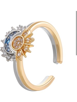 SY Aksesuar Çelik Güneş Ay Yüzük