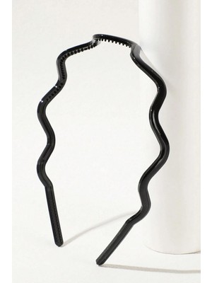 New Obsessions Dalgalı Siyah Midi Taç