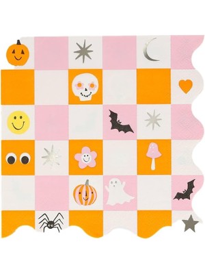 Velora - Groovy Halloween Large Napkins - Bayramı Karakterli Peçeteler (L) (16'lı)