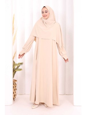 Bym Fashion Eşarplı Elbise 6059 Taş