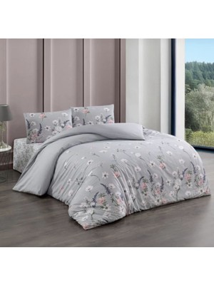 Taç Bahar Kristal Gri Çift Kişilik Nevresim Takımı