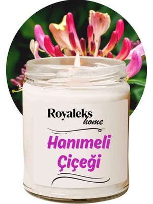 Royaleks Doğal Özel Seri Kokulu Dekoratif Kavanoz Mum 210 cc - Hanımeli Esansı - Ryl