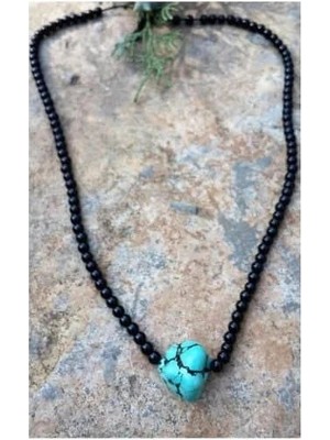 Stoneage Turkuaz Doğal Taş Oniks Bayan Kolye