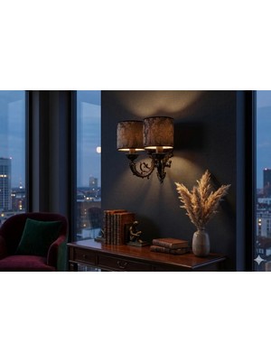  massarelli Damask Ikili Aplik Siyah-Desenli Antrasit